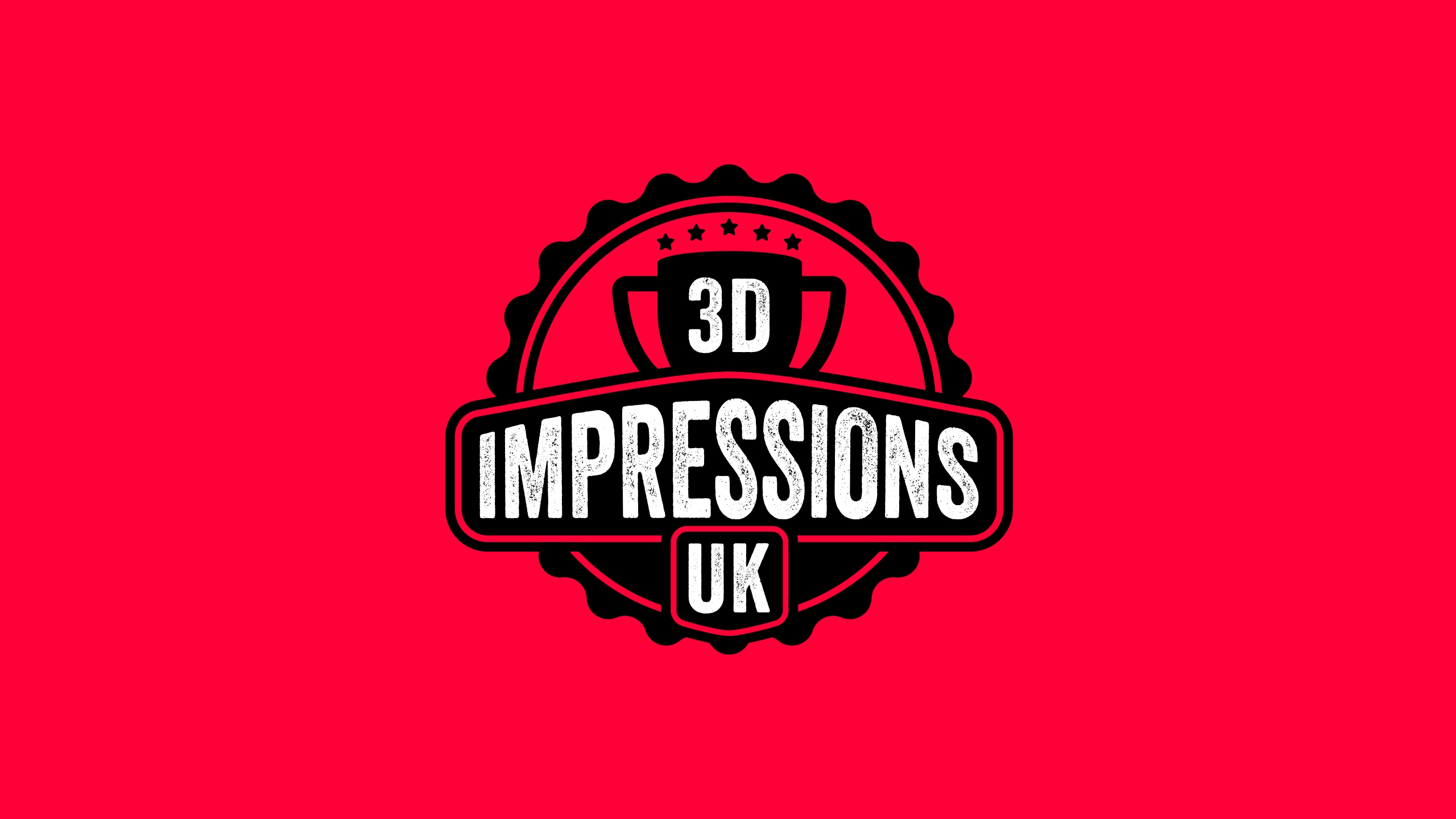 Final logo design for 3D Impressions UK - a vintage badge style logo