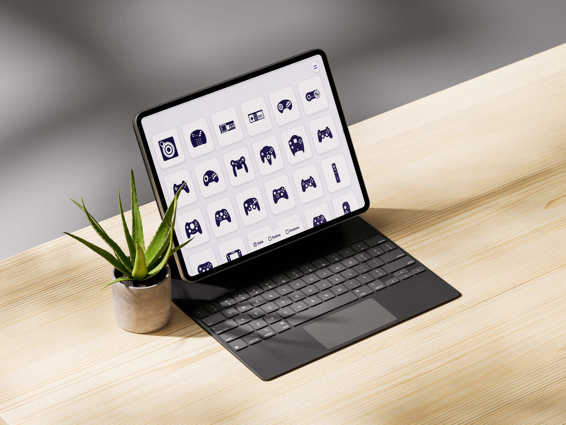 Controllercons grid on a tablet mockup