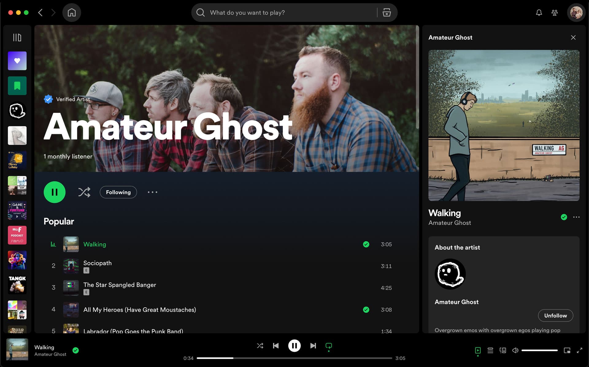 Amateur Ghost Spotify hero image